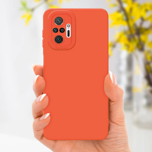 Cadorabo Hoesje geschikt voor Xiaomi RedMi NOTE 10 PRO in FLUID ORANJE - Beschermhoes TPU silicone Cover Case