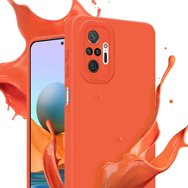 Cadorabo Hoesje geschikt voor Xiaomi RedMi NOTE 10 PRO in FLUID ORANJE - Beschermhoes TPU silicone Cover Case