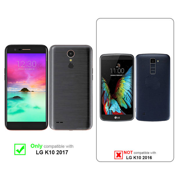 Cadorabo Hoesje geschikt voor LG K10 2017 in KOFFIE BRUIN - Beschermhoes Flip Case Cover magnetische sluiting