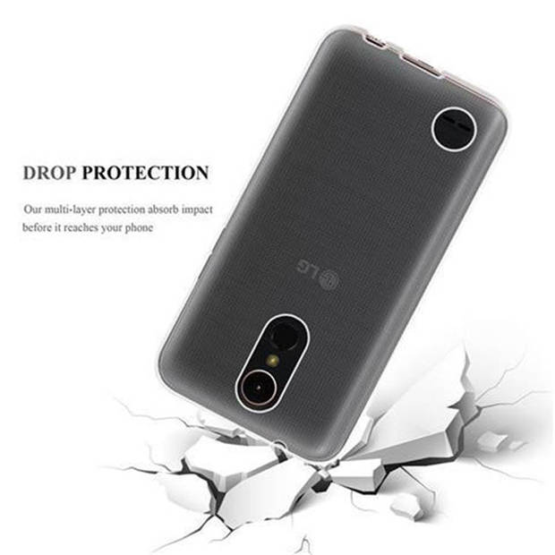 Cadorabo Hoesje geschikt voor LG K10 2017 in VOLLEDIG TRANSPARANT - Beschermhoes Cover gemaakt van TPU Silicone Case