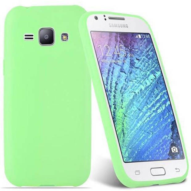 Cadorabo Hoesje geschikt voor Samsung Galaxy J1 2015 in CANDY PASTEL GROEN - Beschermhoes TPU silicone Case Cover