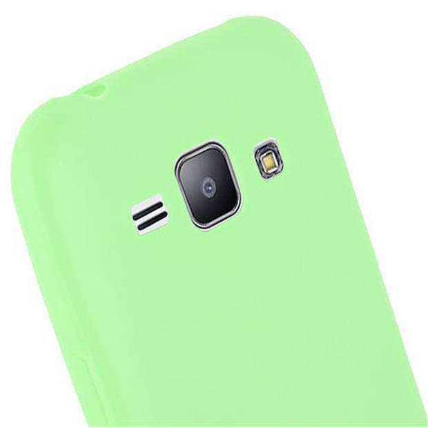 Cadorabo Hoesje geschikt voor Samsung Galaxy J1 2015 in CANDY PASTEL GROEN - Beschermhoes TPU silicone Case Cover