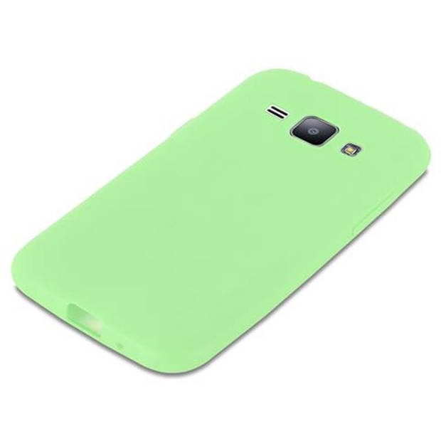 Cadorabo Hoesje geschikt voor Samsung Galaxy J1 2015 in CANDY PASTEL GROEN - Beschermhoes TPU silicone Case Cover