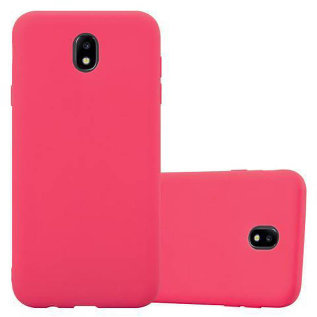 Cadorabo Hoesje geschikt voor Samsung Galaxy J5 2017 in CANDY ROOD - Beschermhoes TPU silicone Case Cover