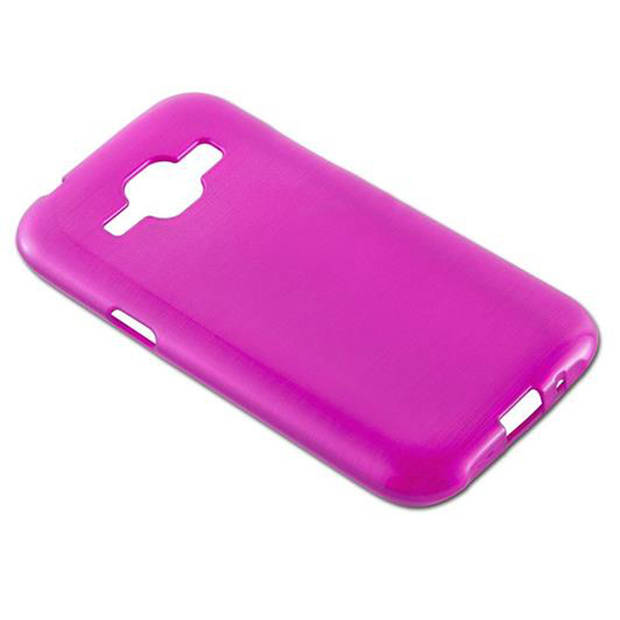 Cadorabo Hoesje geschikt voor Samsung Galaxy J1 2015 in ROZE - Beschermhoes TPU silicone Case Cover Brushed