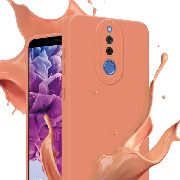 Cadorabo Hoesje geschikt voor Huawei MATE 10 LITE in FLUID LICHT ORANJE - Beschermhoes TPU silicone Cover Case