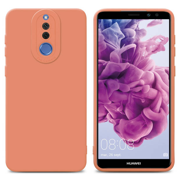 Cadorabo Hoesje geschikt voor Huawei MATE 10 LITE in FLUID LICHT ORANJE - Beschermhoes TPU silicone Cover Case