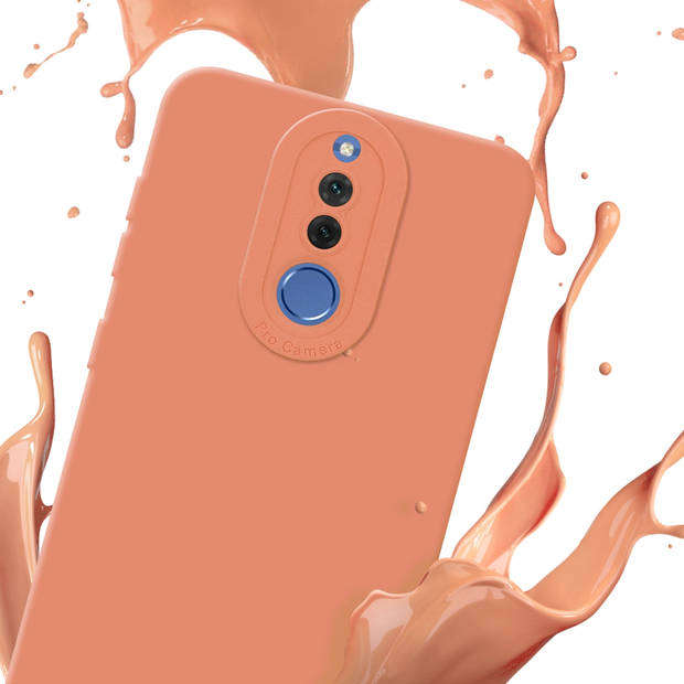 Cadorabo Hoesje geschikt voor Huawei MATE 10 LITE in FLUID LICHT ORANJE - Beschermhoes TPU silicone Cover Case