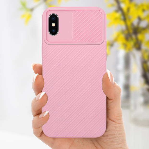 Cadorabo Hoesje geschikt voor Apple iPhone XS MAX in Bonbon Roze - Beschermhoes TPU-silicone Case Cover