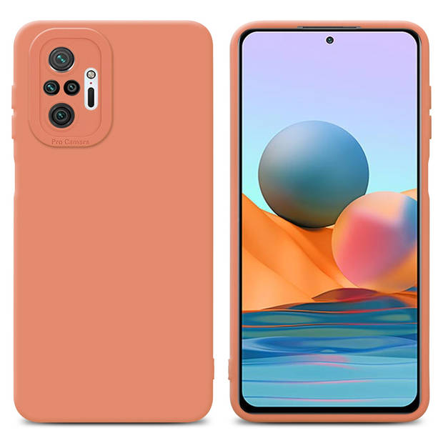 Cadorabo Hoesje geschikt voor Xiaomi RedMi NOTE 10 PRO in FLUID LICHT ORANJE - Beschermhoes TPU silicone Cover Case