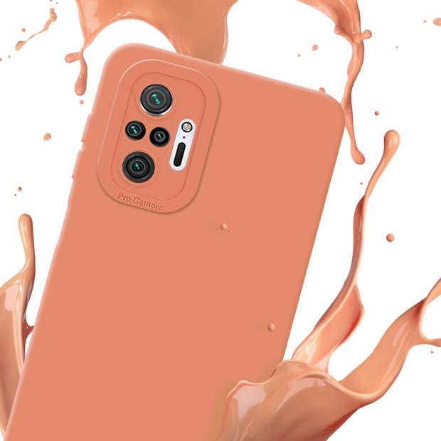 Cadorabo Hoesje geschikt voor Xiaomi RedMi NOTE 10 PRO in FLUID LICHT ORANJE - Beschermhoes TPU silicone Cover Case