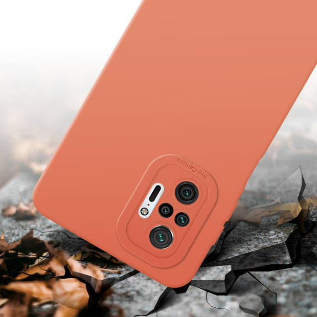 Cadorabo Hoesje geschikt voor Xiaomi RedMi NOTE 10 PRO in FLUID LICHT ORANJE - Beschermhoes TPU silicone Cover Case