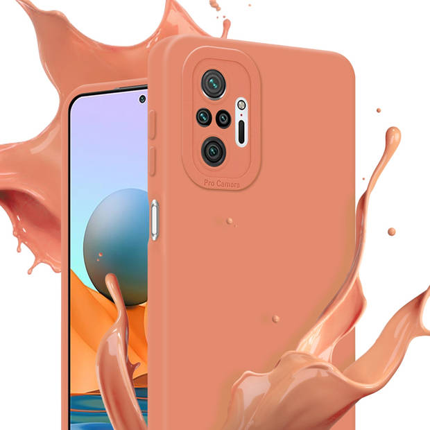 Cadorabo Hoesje geschikt voor Xiaomi RedMi NOTE 10 PRO in FLUID LICHT ORANJE - Beschermhoes TPU silicone Cover Case