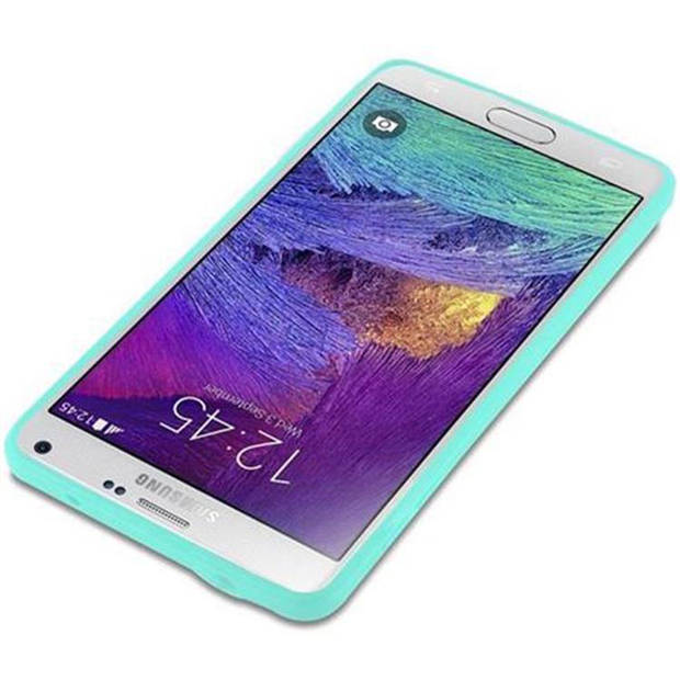 Cadorabo Hoesje geschikt voor Samsung Galaxy NOTE 4 in CANDY BLAUW - Beschermhoes TPU silicone Case Cover