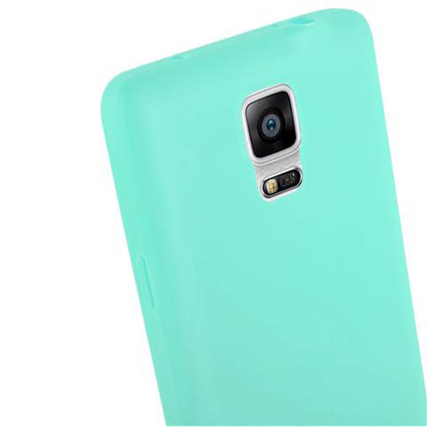 Cadorabo Hoesje geschikt voor Samsung Galaxy NOTE 4 in CANDY BLAUW - Beschermhoes TPU silicone Case Cover