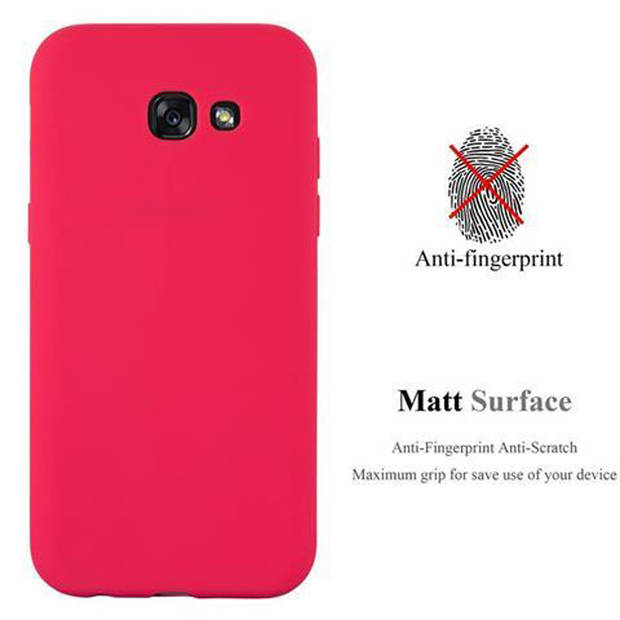 Cadorabo Hoesje geschikt voor Samsung Galaxy A3 2017 in CANDY ROOD - Beschermhoes TPU silicone Case Cover