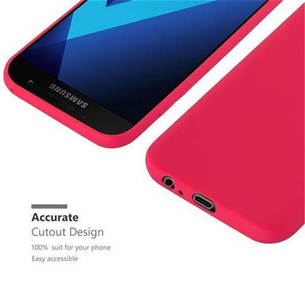 Cadorabo Hoesje geschikt voor Samsung Galaxy A3 2017 in CANDY ROOD - Beschermhoes TPU silicone Case Cover