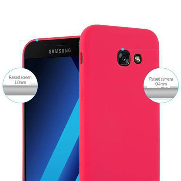 Cadorabo Hoesje geschikt voor Samsung Galaxy A3 2017 in CANDY ROOD - Beschermhoes TPU silicone Case Cover