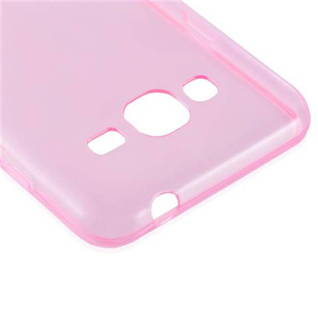 Cadorabo Hoesje geschikt voor Samsung Galaxy J3 2016 in TRANSPARANT ROZE - Beschermhoes Cover gemaakt van TPU Silicone