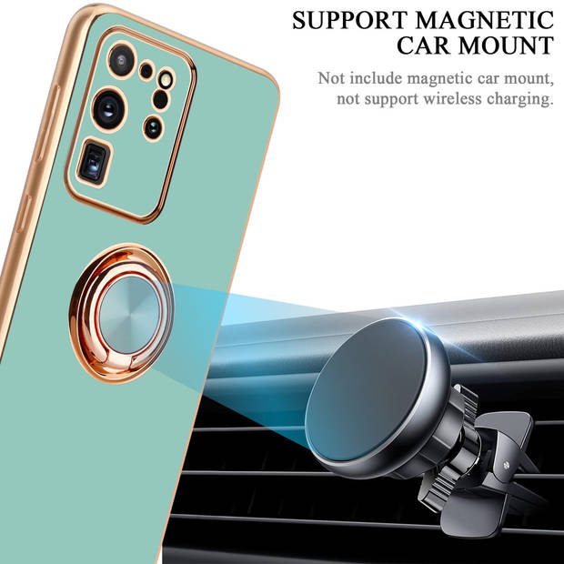 Cadorabo Hoesje geschikt voor Samsung Galaxy S20 ULTRA in Glossy Turquoise - Goud - Beschermhoes Camerabescherming