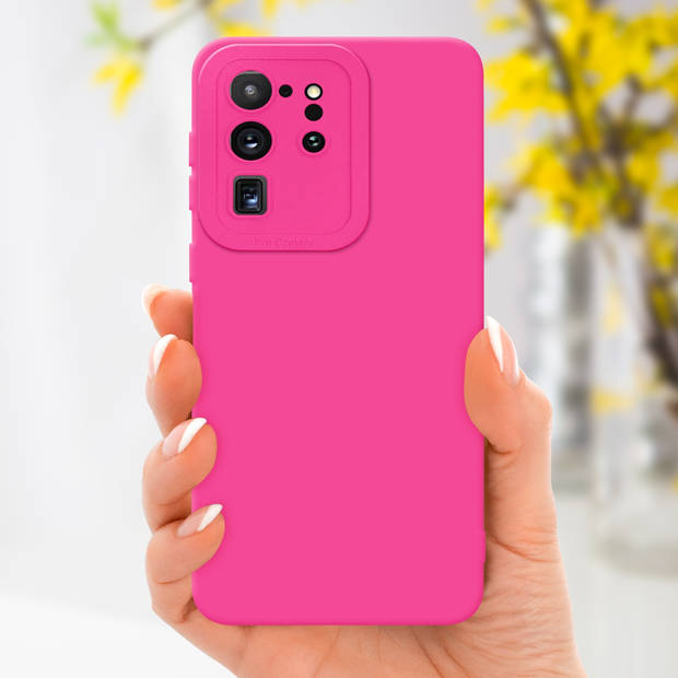 Cadorabo Hoesje geschikt voor Samsung Galaxy S20 ULTRA in FLUID HOTPINK - Beschermhoes TPU silicone Cover Case