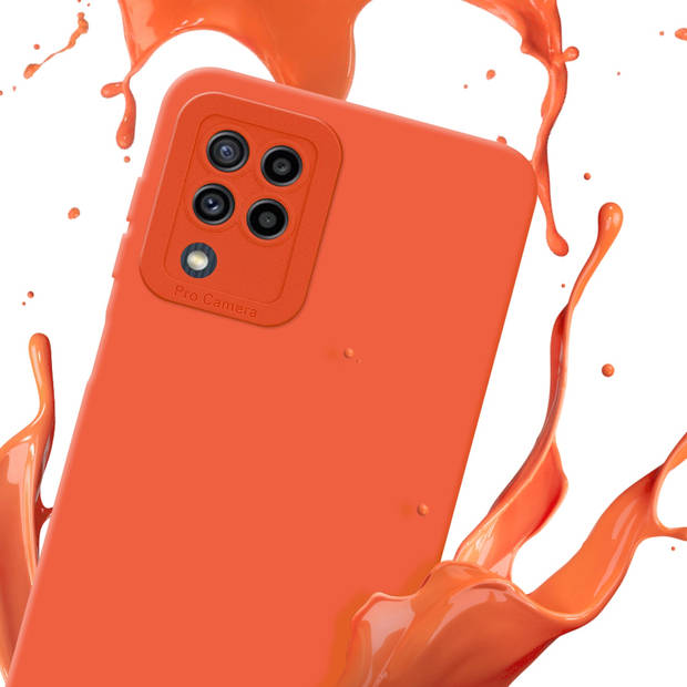 Cadorabo Hoesje geschikt voor Samsung Galaxy M22 / M32 4G in FLUID ORANJE - Beschermhoes TPU silicone Cover Case