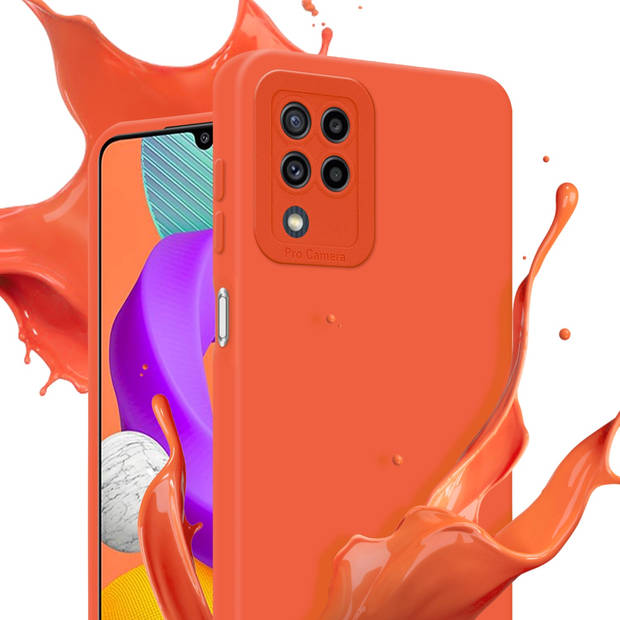 Cadorabo Hoesje geschikt voor Samsung Galaxy M22 / M32 4G in FLUID ORANJE - Beschermhoes TPU silicone Cover Case