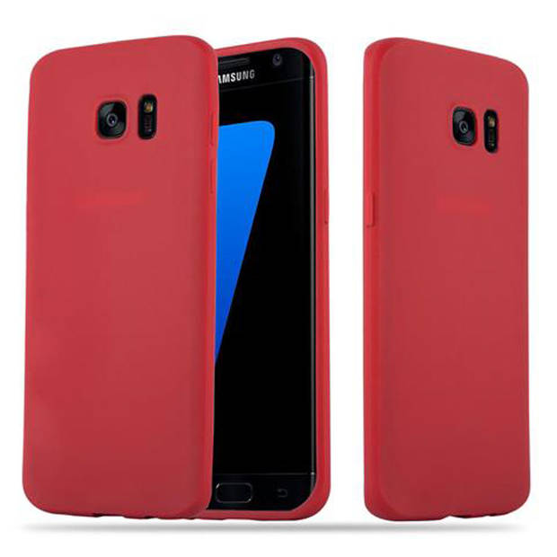 Cadorabo Hoesje geschikt voor Samsung Galaxy S7 EDGE in CANDY ROOD - Beschermhoes TPU silicone Case Cover