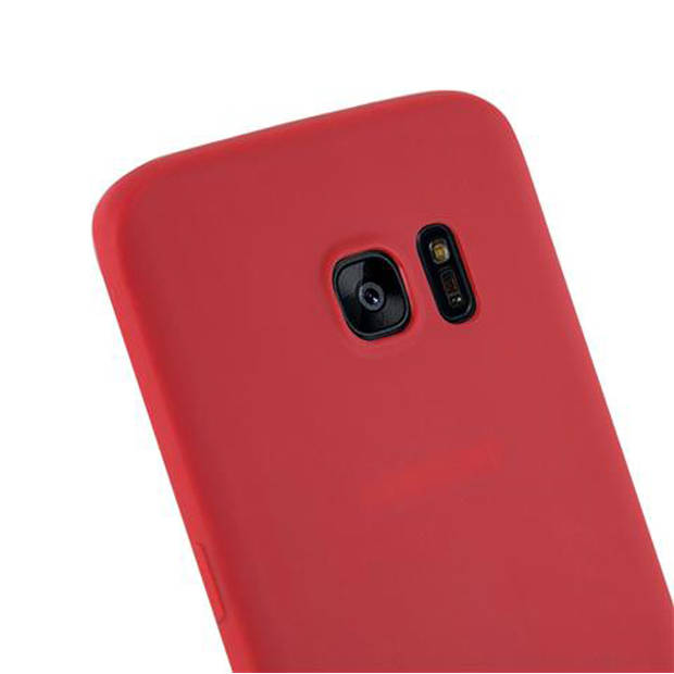 Cadorabo Hoesje geschikt voor Samsung Galaxy S7 EDGE in CANDY ROOD - Beschermhoes TPU silicone Case Cover