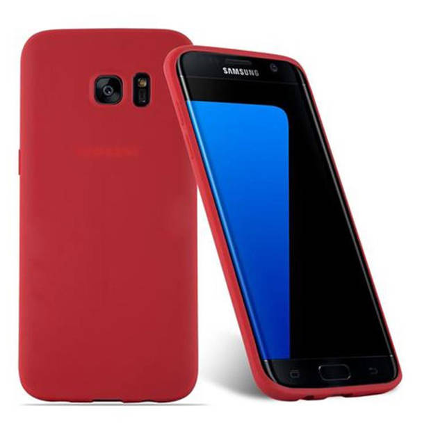 Cadorabo Hoesje geschikt voor Samsung Galaxy S7 EDGE in CANDY ROOD - Beschermhoes TPU silicone Case Cover