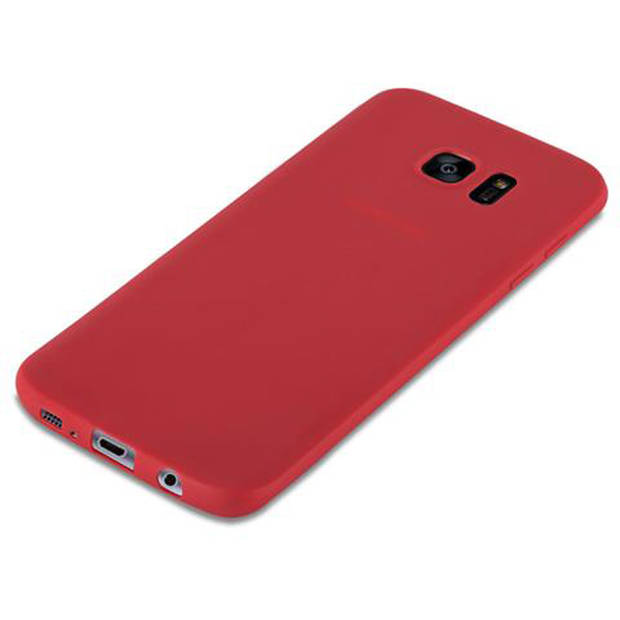 Cadorabo Hoesje geschikt voor Samsung Galaxy S7 EDGE in CANDY ROOD - Beschermhoes TPU silicone Case Cover