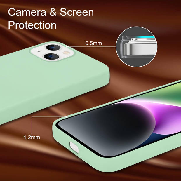 Cadorabo Hoesje geschikt voor Apple iPhone 14 PLUS Case in LIQUID LICHT GROEN - Beschermhoes TPU silicone Cover