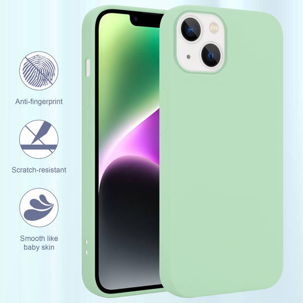 Cadorabo Hoesje geschikt voor Apple iPhone 14 PLUS Case in LIQUID LICHT GROEN - Beschermhoes TPU silicone Cover