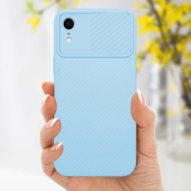 Cadorabo Hoesje geschikt voor Apple iPhone XR in Bonbon Licht Blauw - Beschermhoes TPU-silicone Case Cover