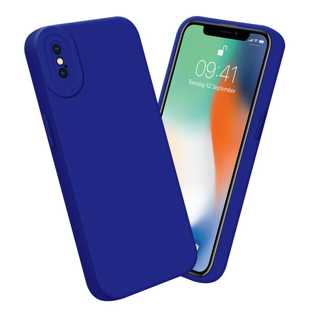 Cadorabo Hoesje geschikt voor Apple iPhone X / XS in FLUID BLAUW - Beschermhoes TPU silicone Cover Case