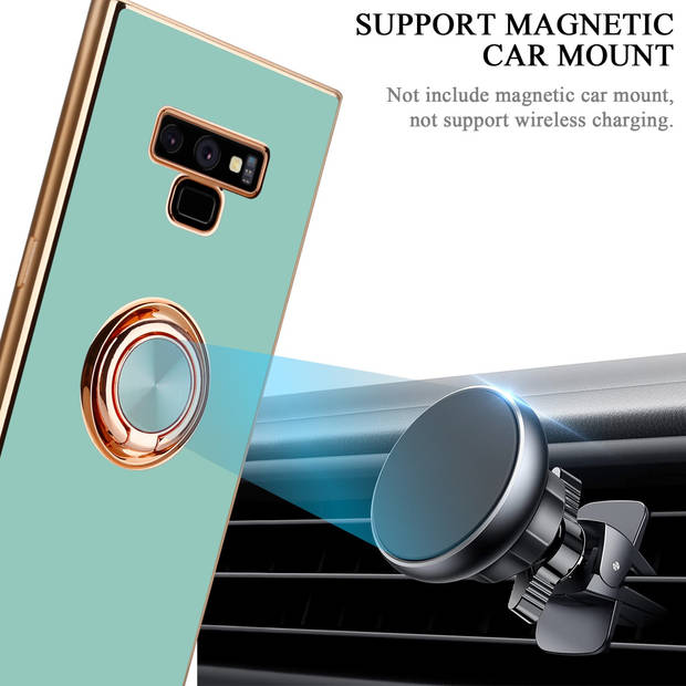 Cadorabo Hoesje geschikt voor Samsung Galaxy NOTE 9 in Glossy Turquoise - Goud - Beschermhoes Camerabescherming