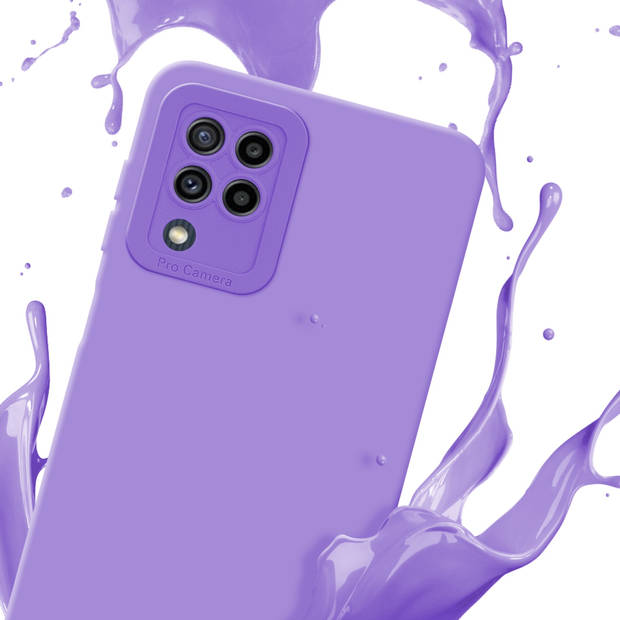 Cadorabo Hoesje geschikt voor Samsung Galaxy M22 / M32 4G in FLUID LICHT PAARS - Beschermhoes TPU silicone Cover Case