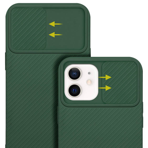 Cadorabo Hoesje geschikt voor Apple iPhone 12 in Bonbon Groen - Beschermhoes TPU-silicone Case Cover Camerabescherming