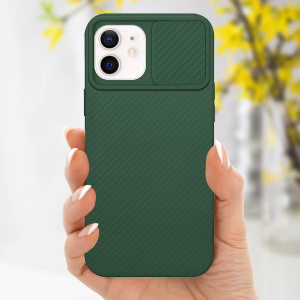 Cadorabo Hoesje geschikt voor Apple iPhone 12 in Bonbon Groen - Beschermhoes TPU-silicone Case Cover Camerabescherming