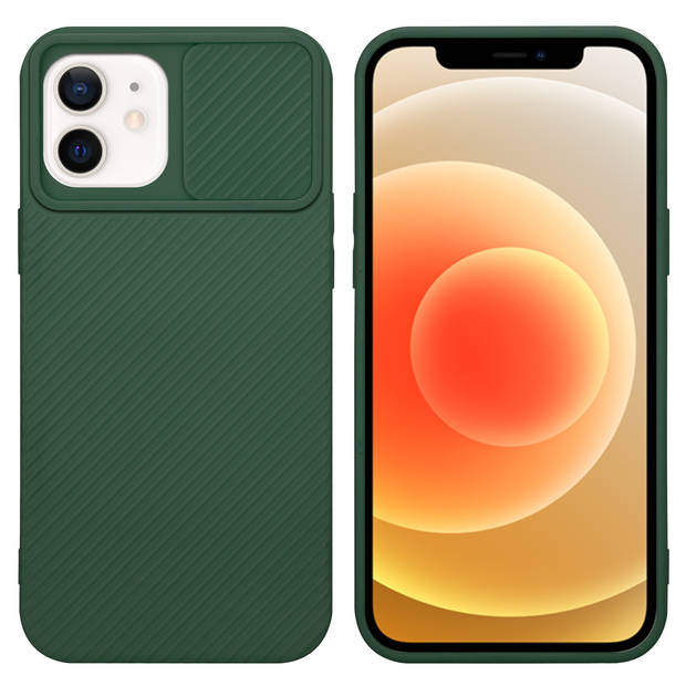 Cadorabo Hoesje geschikt voor Apple iPhone 12 in Bonbon Groen - Beschermhoes TPU-silicone Case Cover Camerabescherming