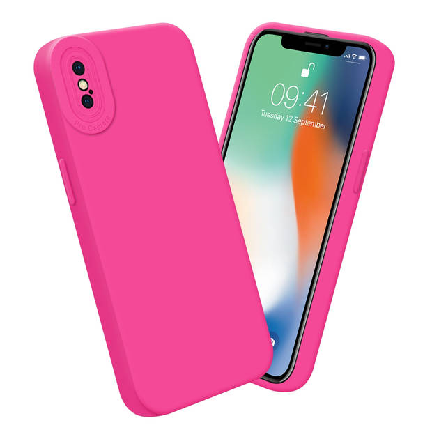 Cadorabo Hoesje geschikt voor Apple iPhone XS MAX in FLUID HOTPINK - Beschermhoes TPU silicone Cover Case