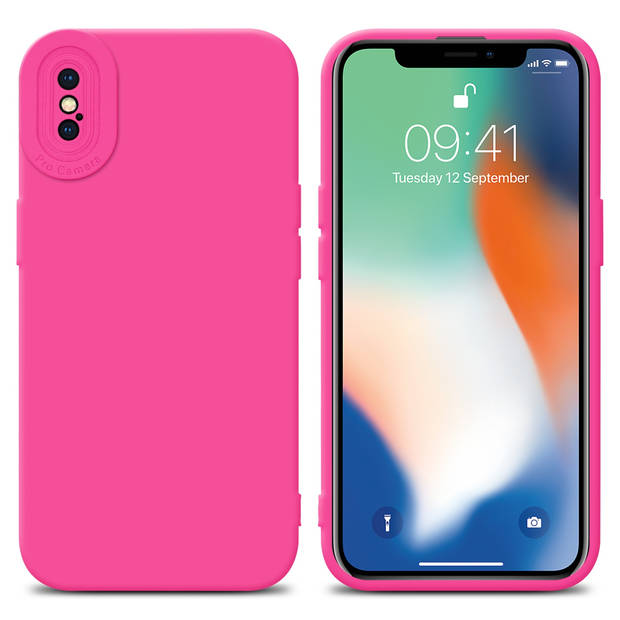 Cadorabo Hoesje geschikt voor Apple iPhone XS MAX in FLUID HOTPINK - Beschermhoes TPU silicone Cover Case