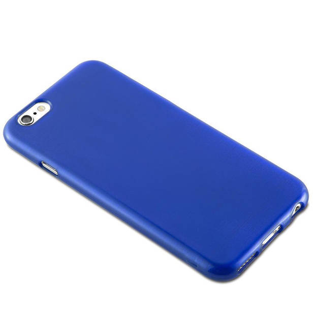 Cadorabo Hoesje geschikt voor Apple iPhone 6 PLUS / 6S PLUS in BLAUW - Beschermhoes TPU silicone Case Cover Brushed