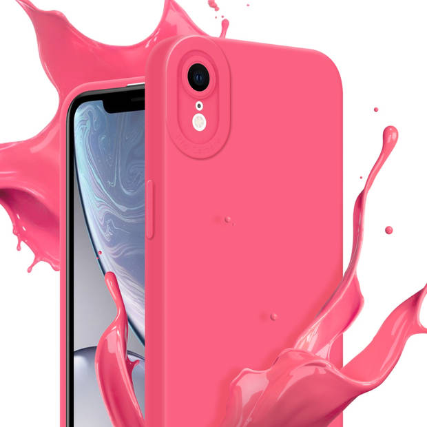 Cadorabo Hoesje geschikt voor Apple iPhone XR in FLUID ROOD - Beschermhoes TPU silicone Cover Case