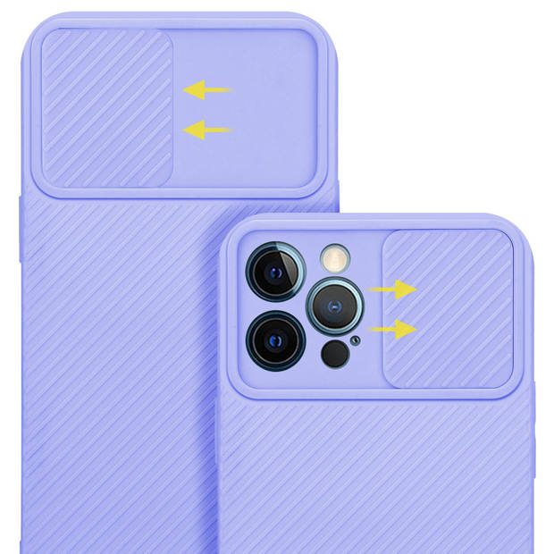 Cadorabo Hoesje geschikt voor Apple iPhone 12 PRO MAX in Bonbon Paars - Beschermhoes TPU-silicone Case Cover