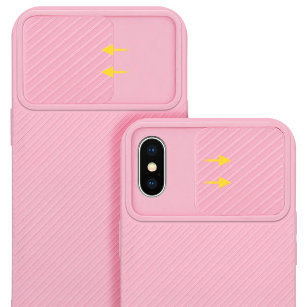Cadorabo Hoesje geschikt voor Apple iPhone X / XS in Bonbon Roze - Beschermhoes TPU-silicone Case Cover