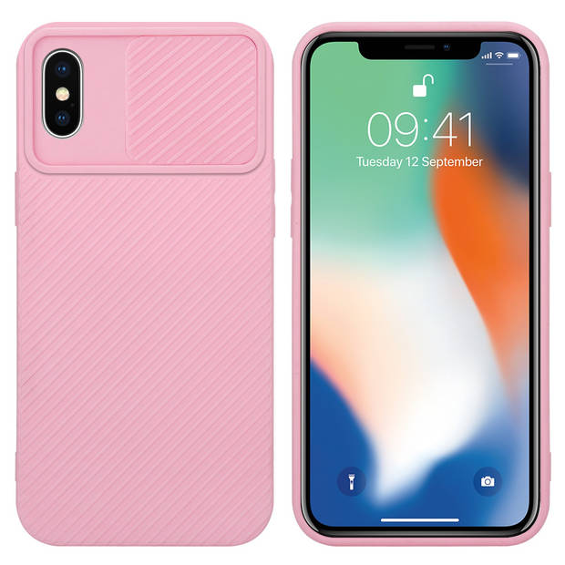 Cadorabo Hoesje geschikt voor Apple iPhone X / XS in Bonbon Roze - Beschermhoes TPU-silicone Case Cover