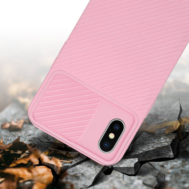 Cadorabo Hoesje geschikt voor Apple iPhone X / XS in Bonbon Roze - Beschermhoes TPU-silicone Case Cover