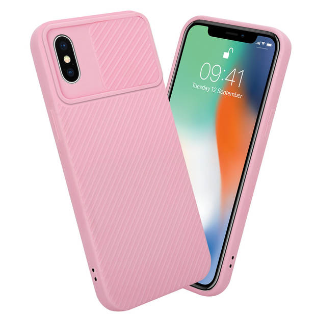 Cadorabo Hoesje geschikt voor Apple iPhone X / XS in Bonbon Roze - Beschermhoes TPU-silicone Case Cover