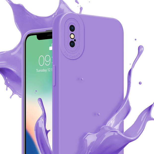 Cadorabo Hoesje geschikt voor Apple iPhone XS MAX in FLUID LICHT PAARS - Beschermhoes TPU silicone Cover Case